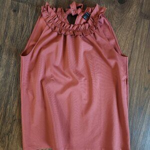 Ann Taylor Dusty Pink Ruffle and Bow Blouse - Perfect Spring and Summer Top